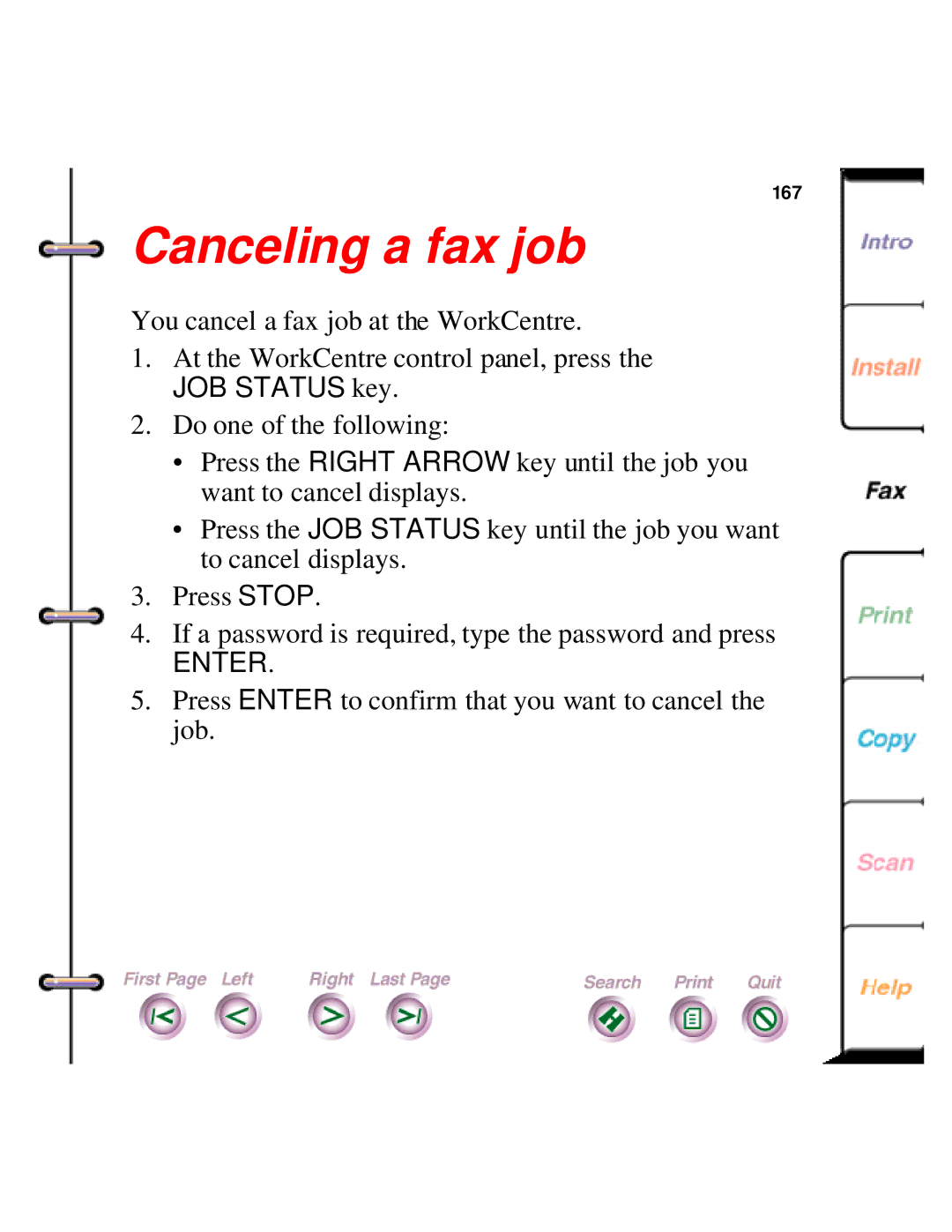 Xerox 450c manual Canceling a fax job 