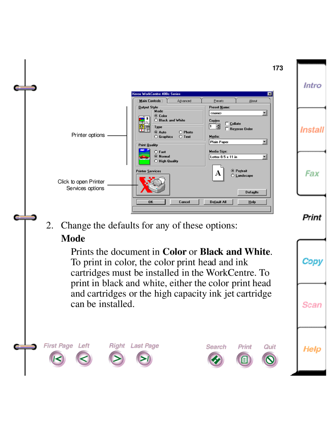 Xerox 450c manual Mode 