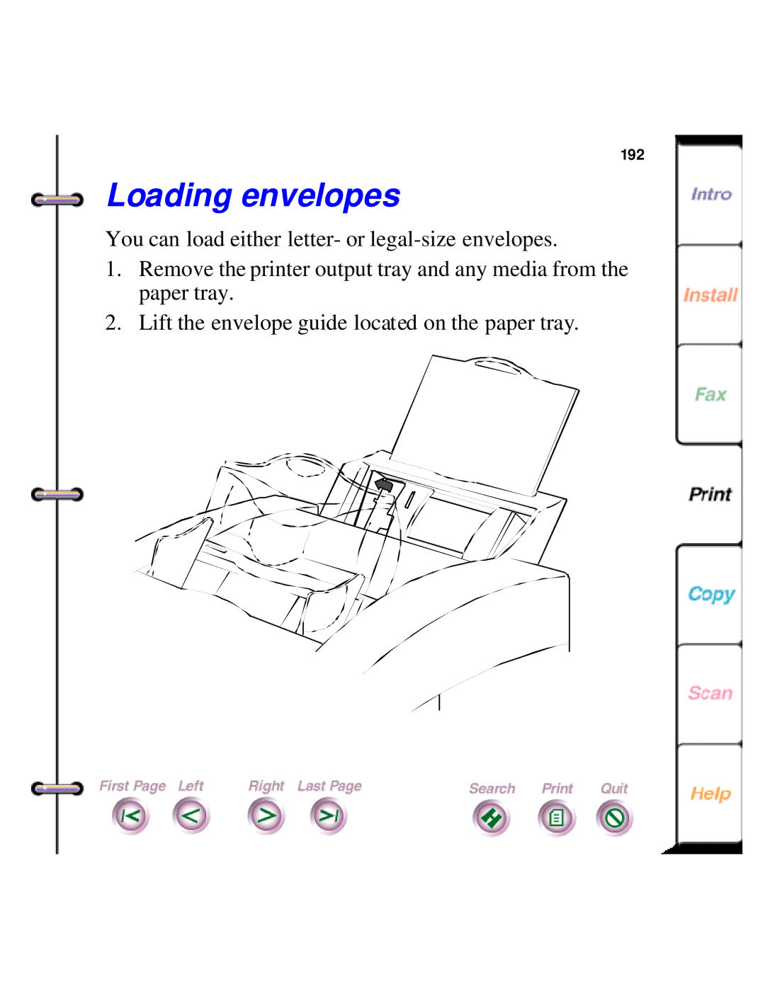 Xerox 450c manual Loading envelopes 