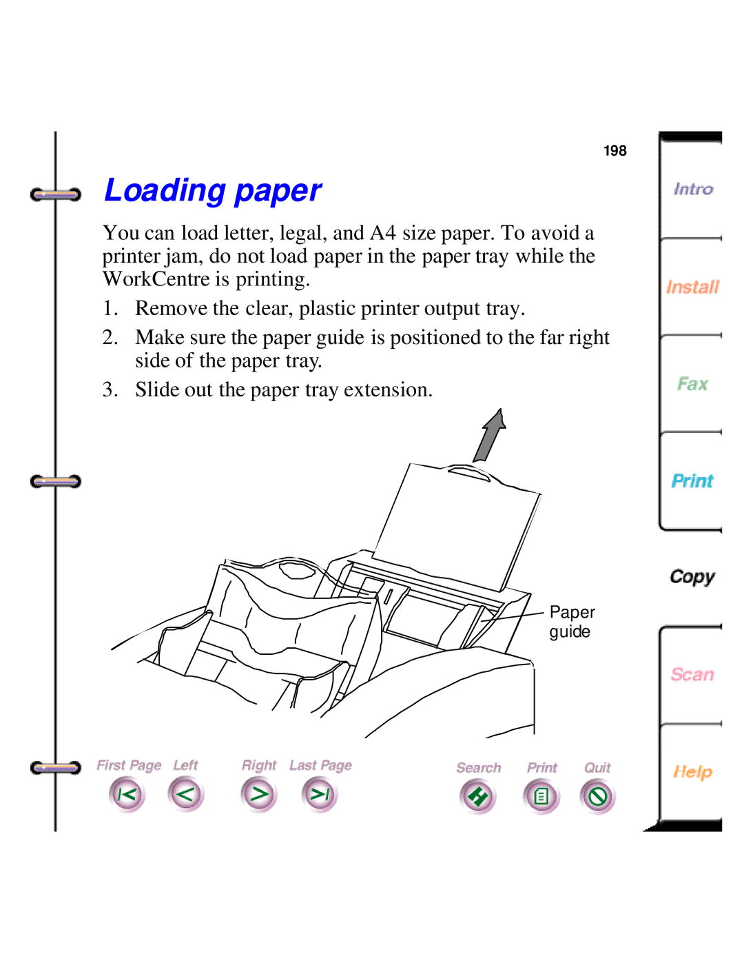 Xerox 450c manual Loading paper 