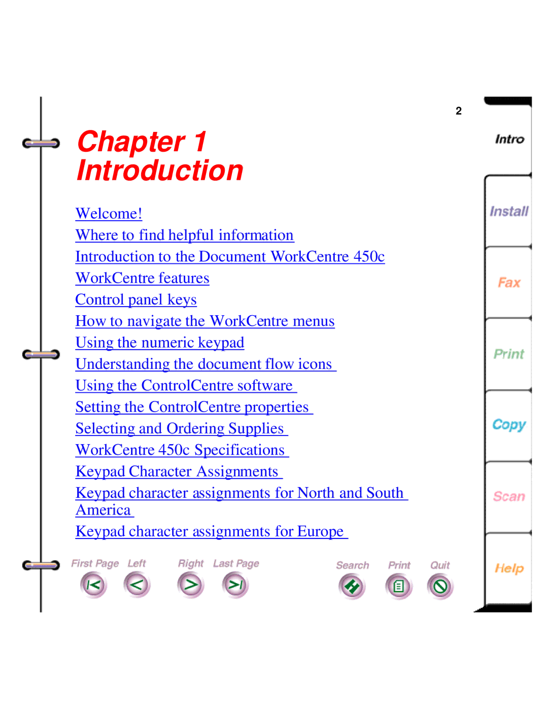 Xerox 450c manual Chapter Introduction 