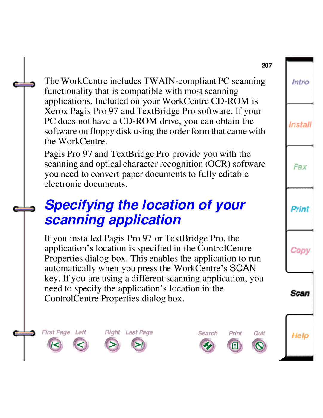 Xerox 450c manual Specifying the location of your scanning application 