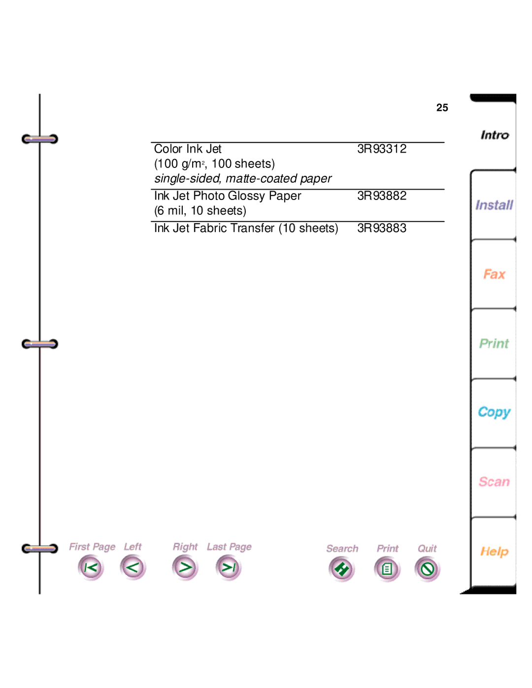 Xerox 450c manual Single-sided, matte-coated paper 