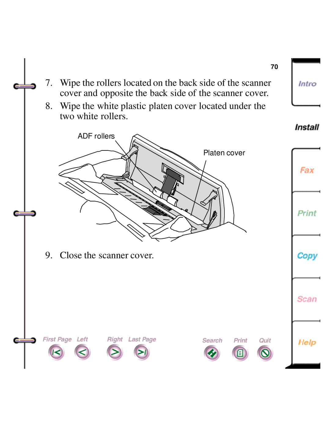 Xerox 450c manual ADF rollers Platen cover 