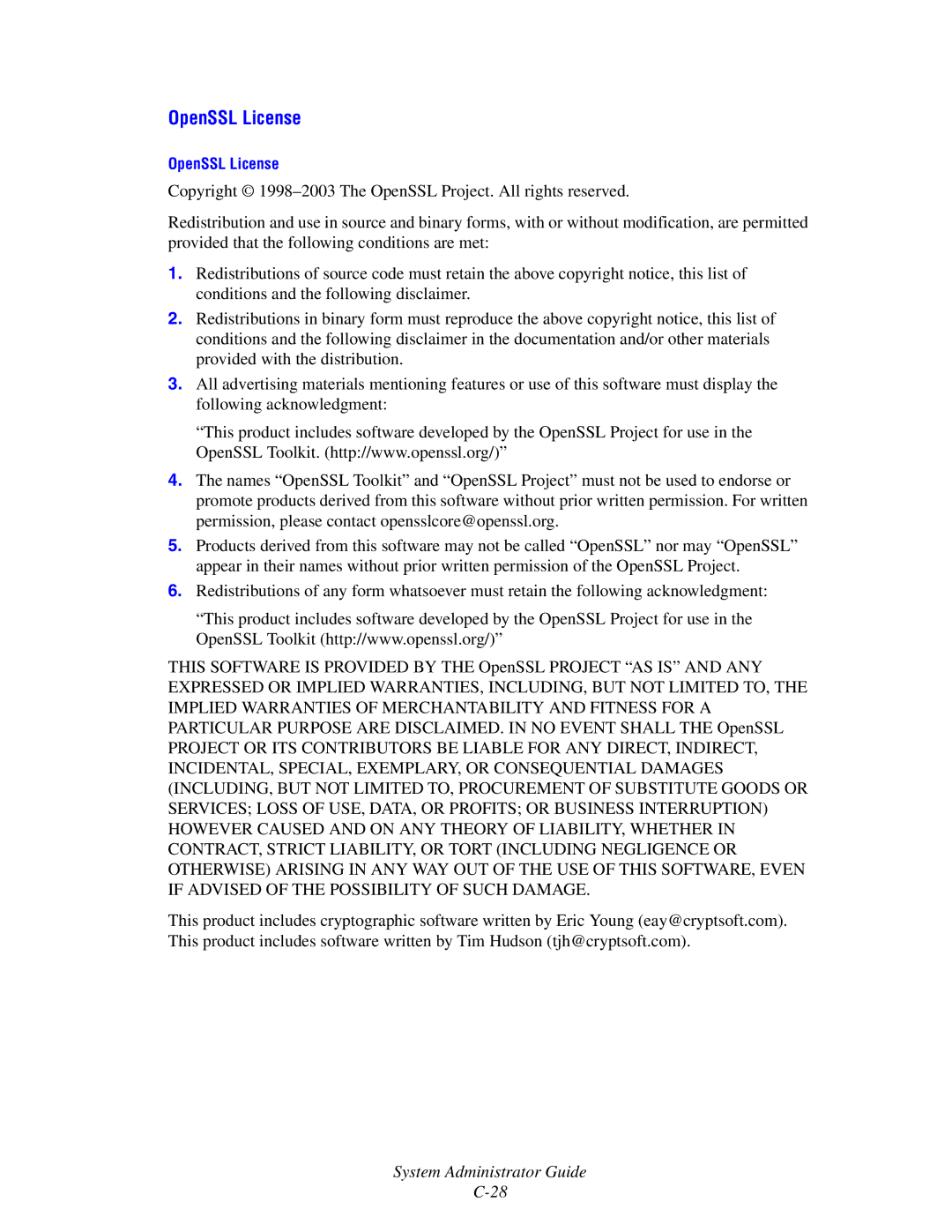 Xerox 1235/DX, 4510, 1235DT manual OpenSSL License 