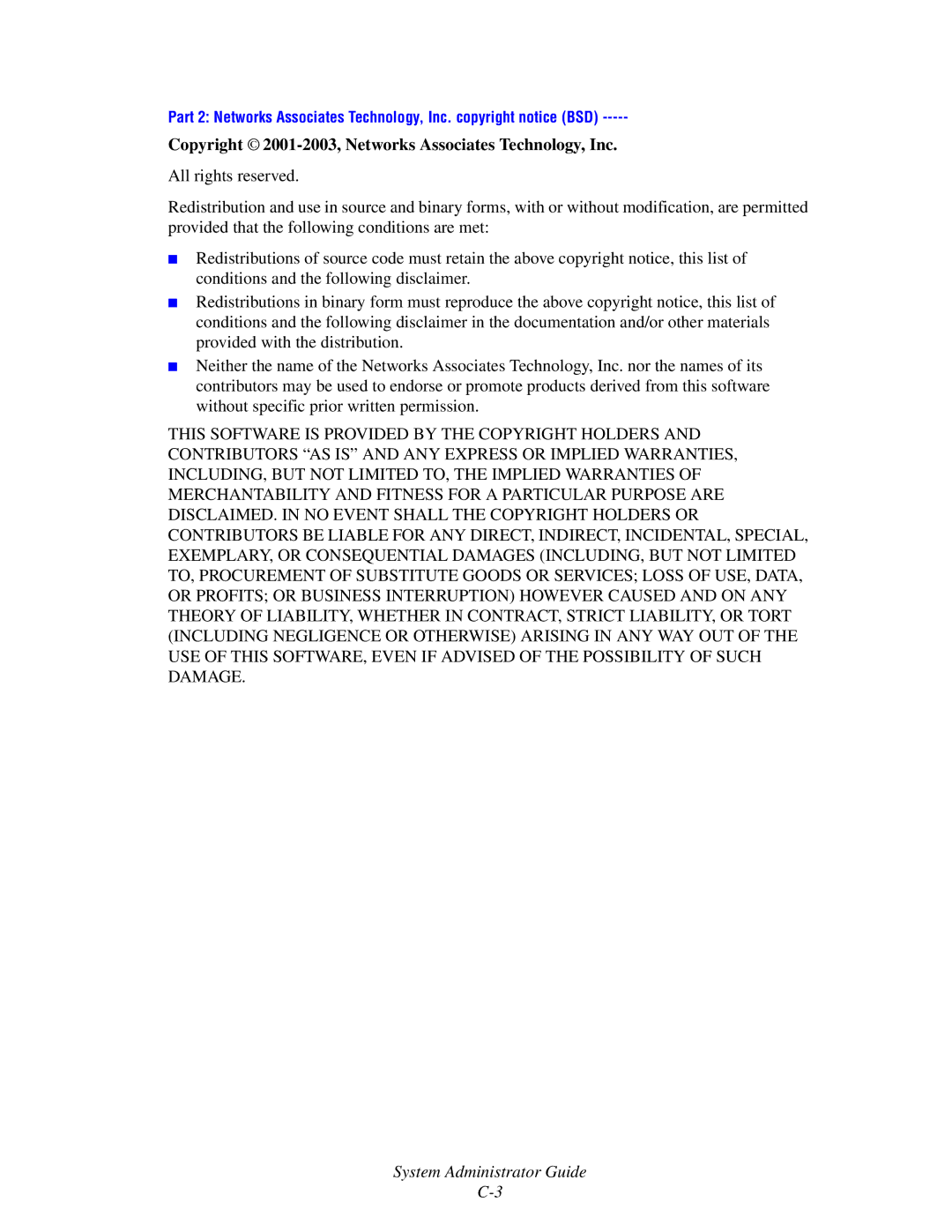 Xerox 4510, 1235/DX, 1235DT manual Copyright 2001-2003, Networks Associates Technology, Inc 