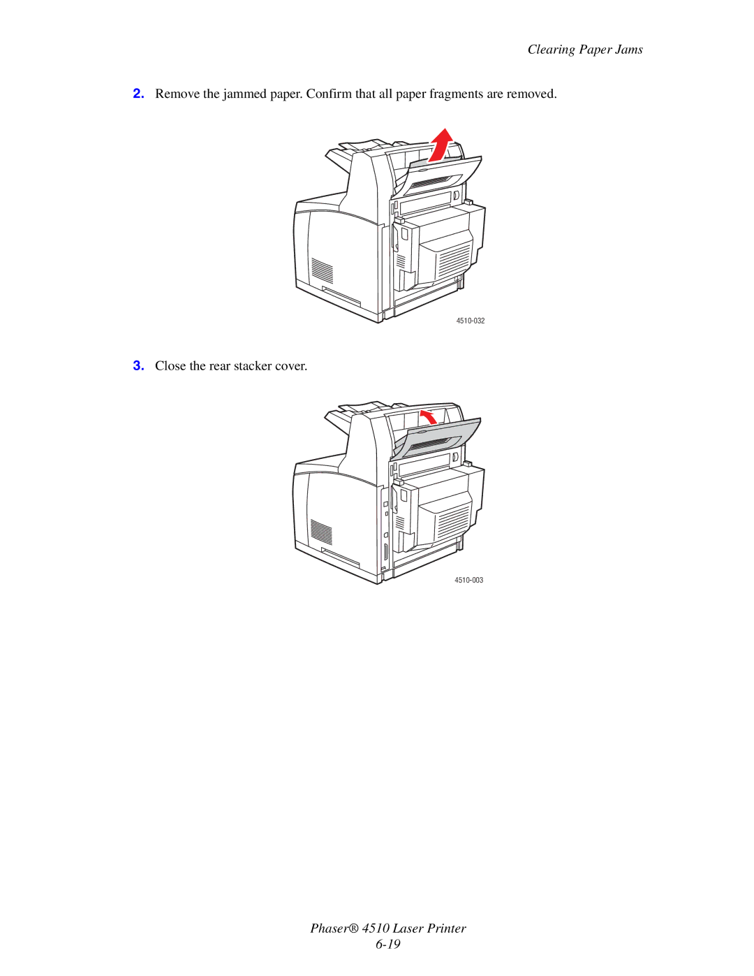 Xerox 4510 manual Close the rear stacker cover 