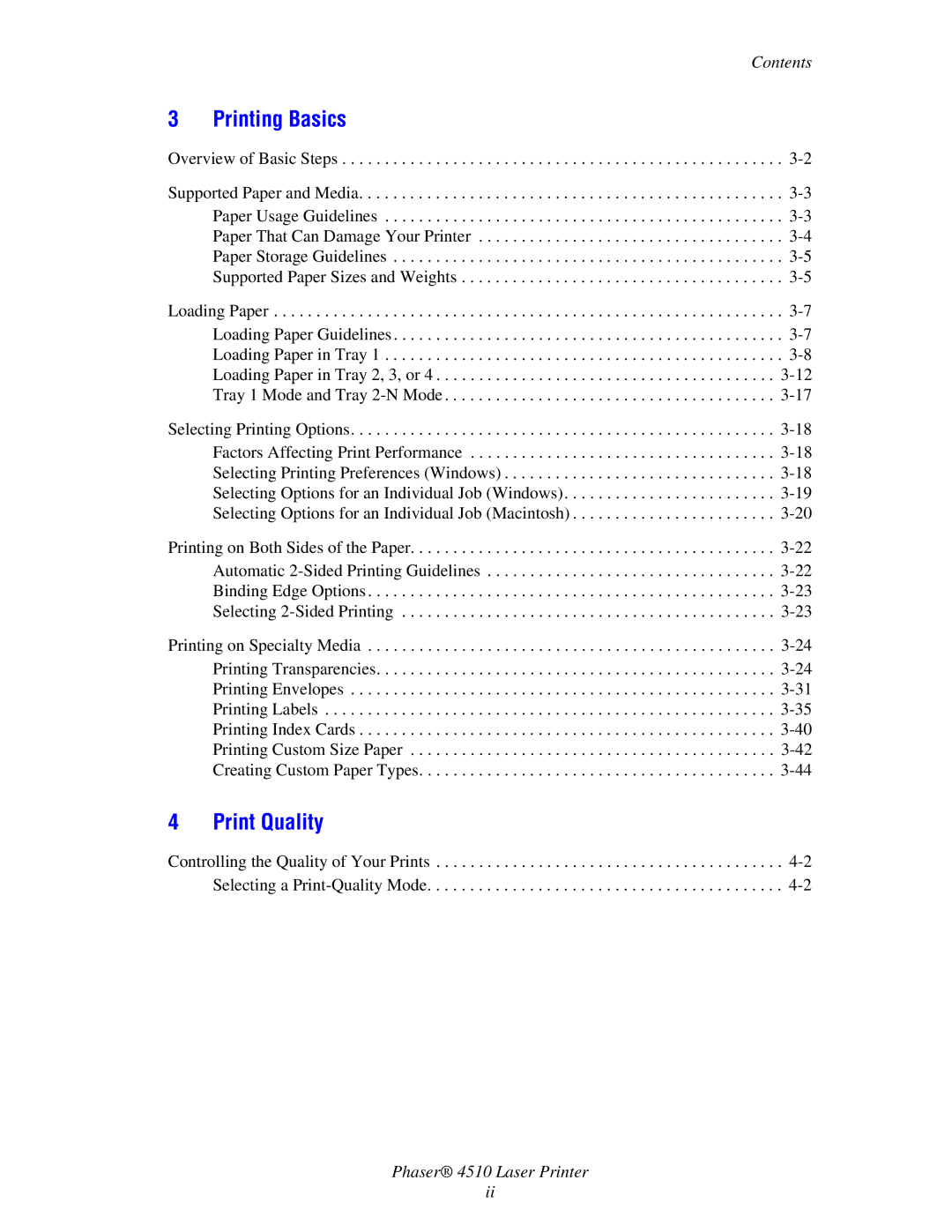 Xerox 4510 manual Printing Basics 