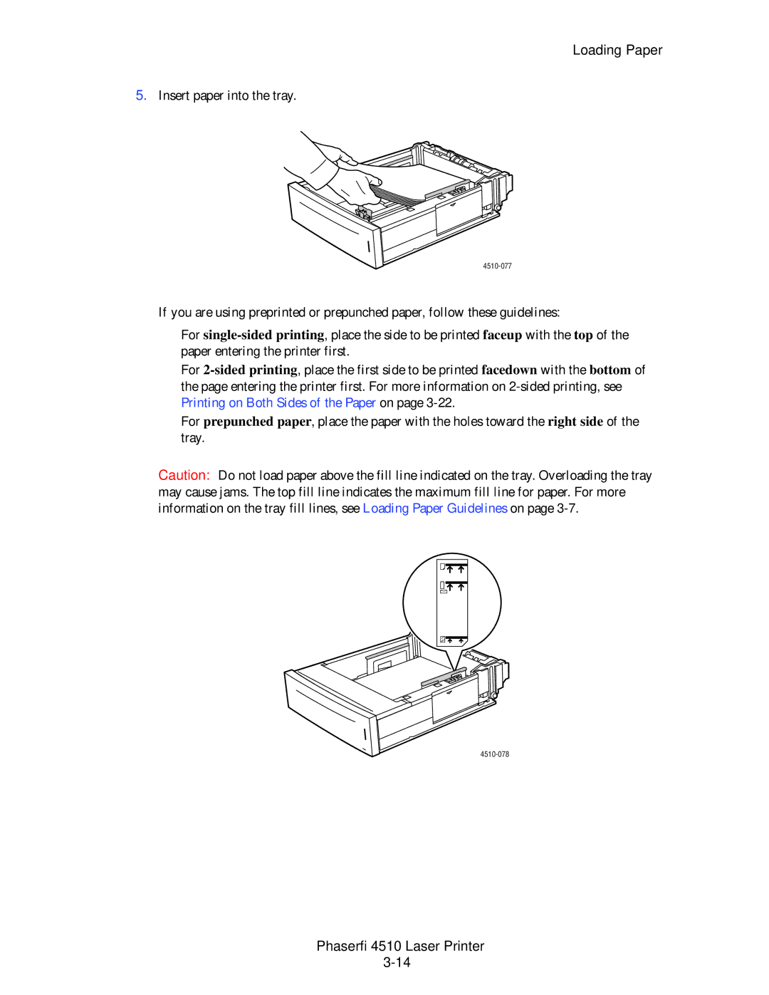 Xerox 4510 manual Insert paper into the tray 