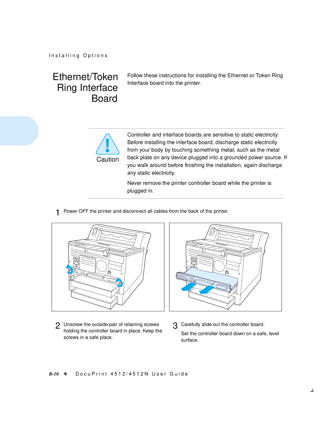 Xerox 4512N manual Ethernet/Token Ring Interface Board 