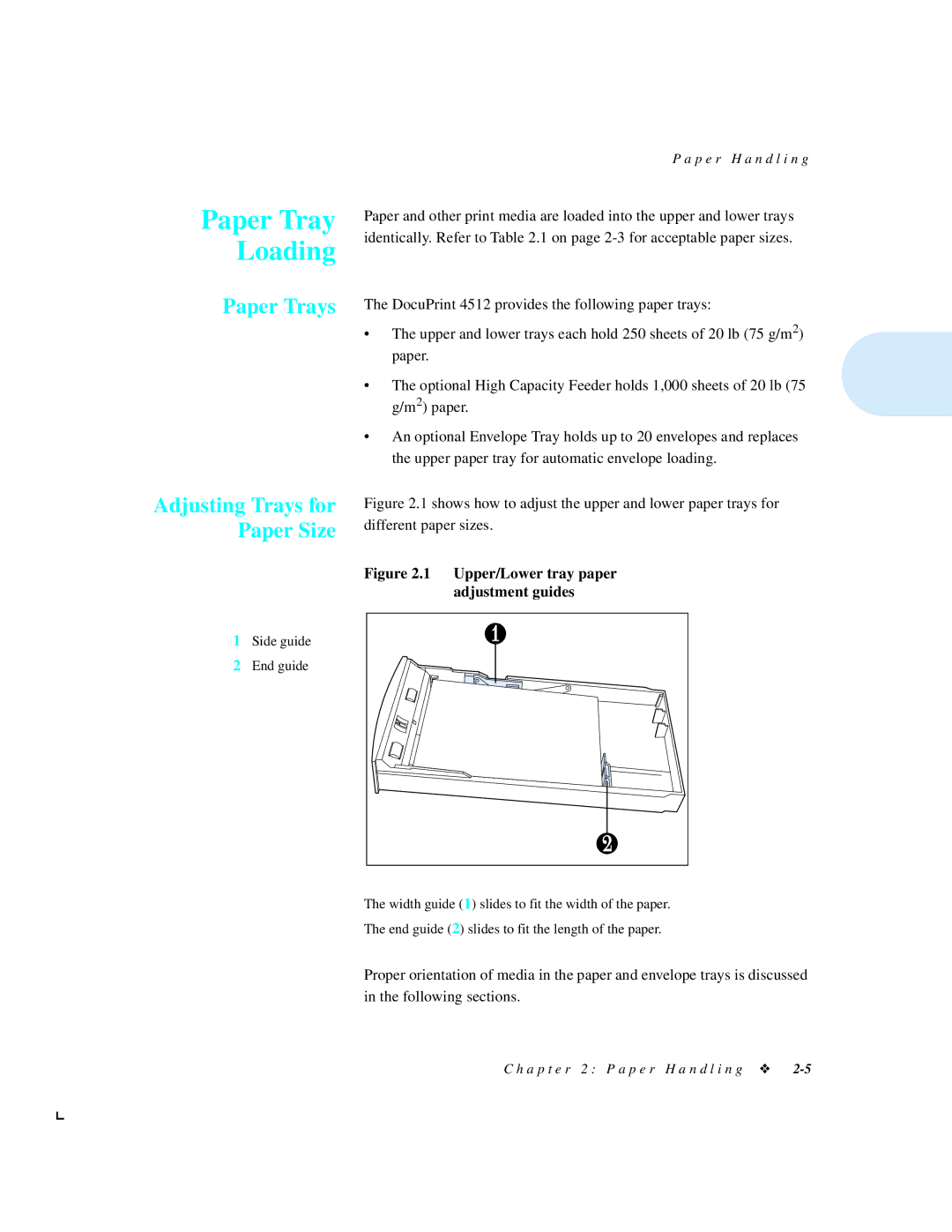 Xerox 4512N manual Paper Tray Loading 