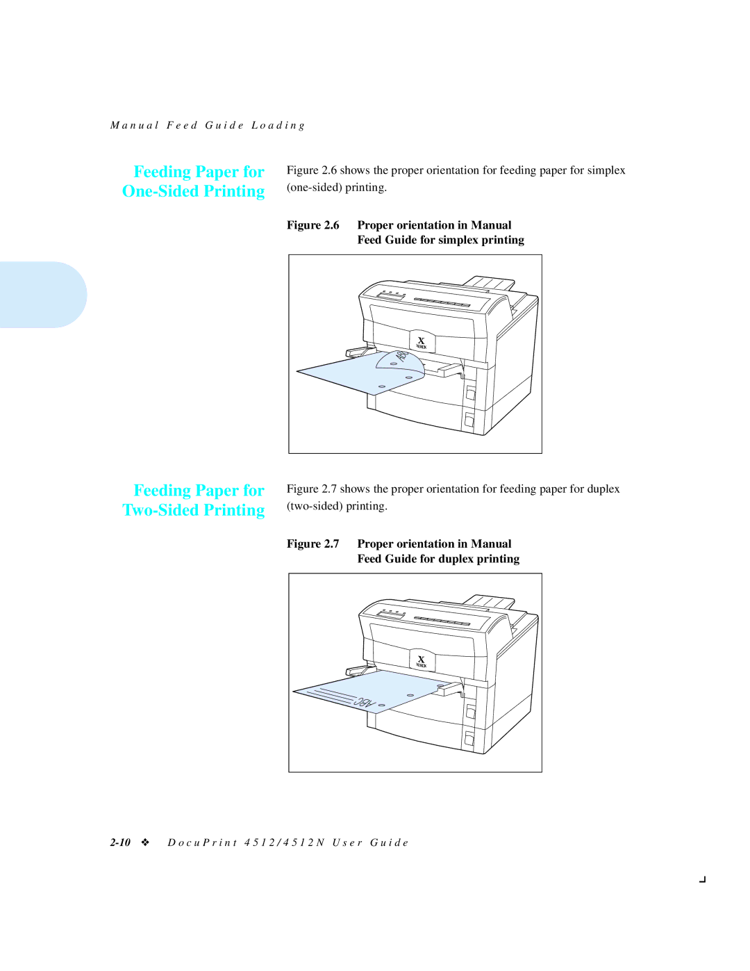 Xerox 4512N manual Feeding Paper for One-Sided Printing 