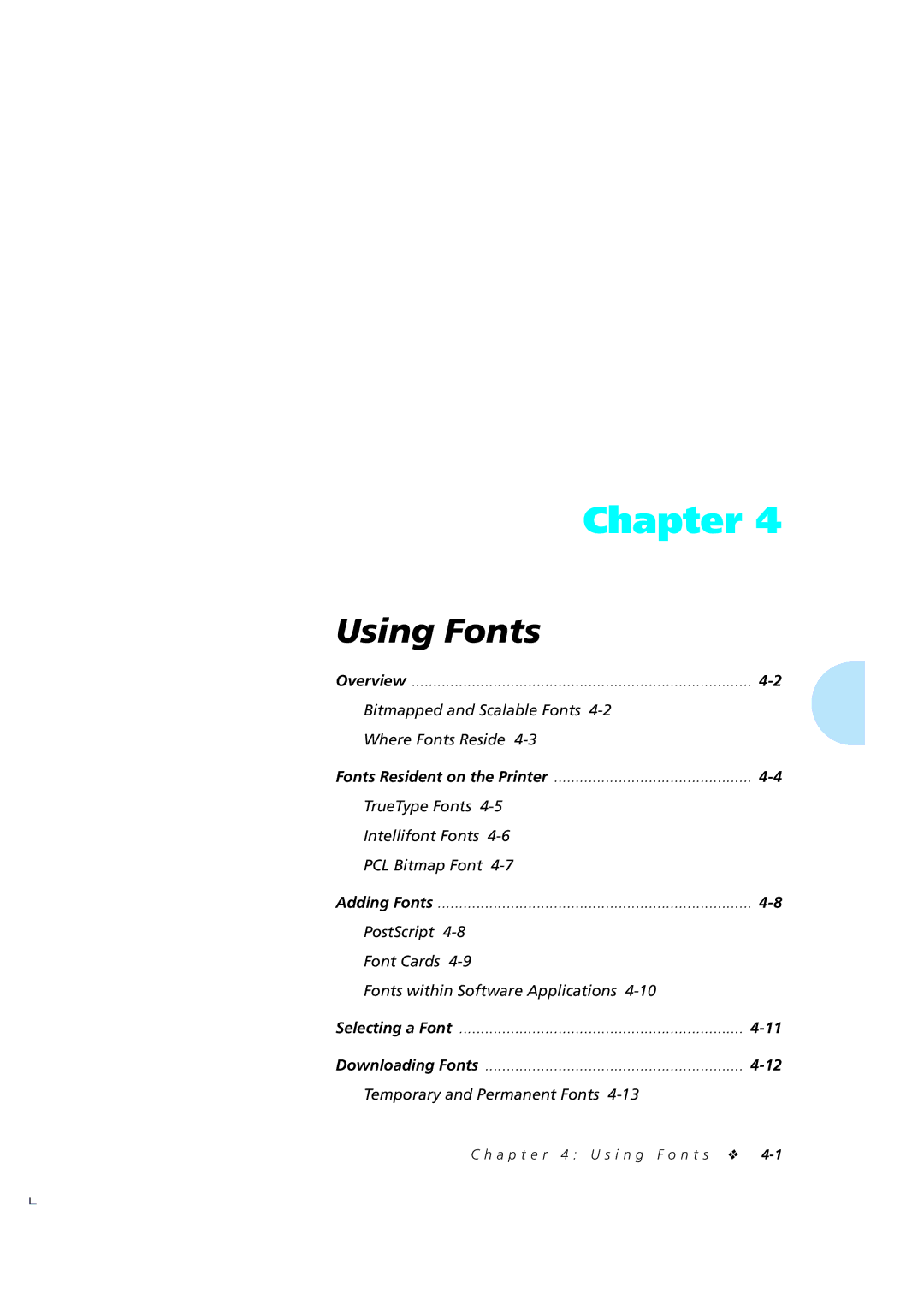 Xerox 4520mp manual Using Fonts 