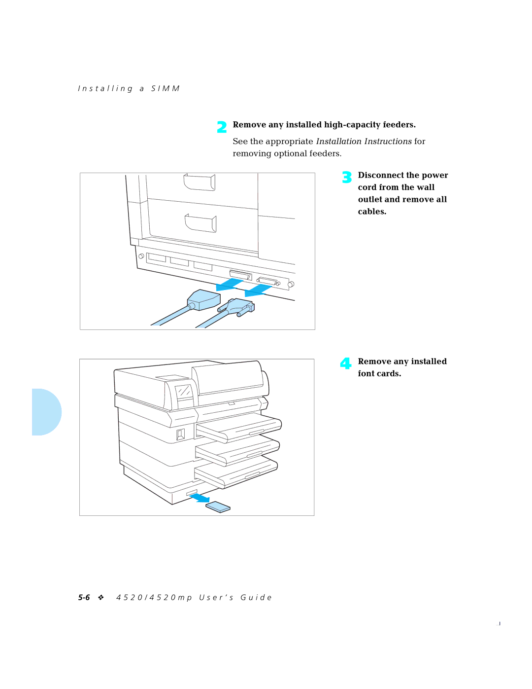 Xerox 4520mp manual Remove any installed high-capacity feeders 