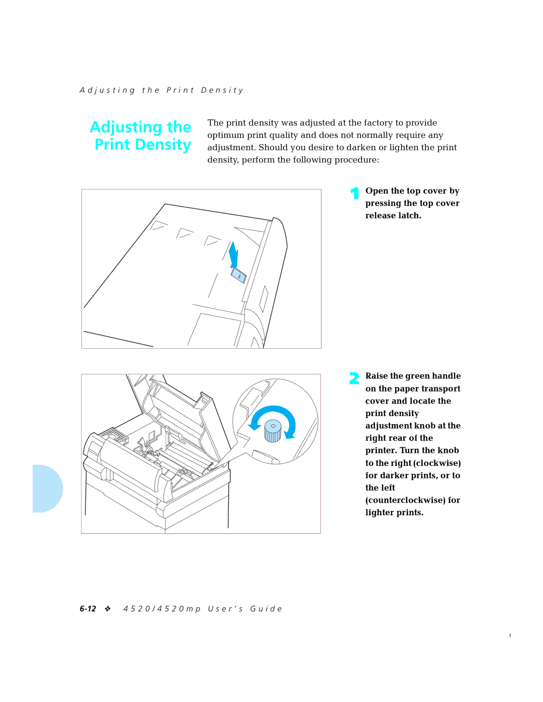 Xerox 4520mp manual Adjusting the Print Density 