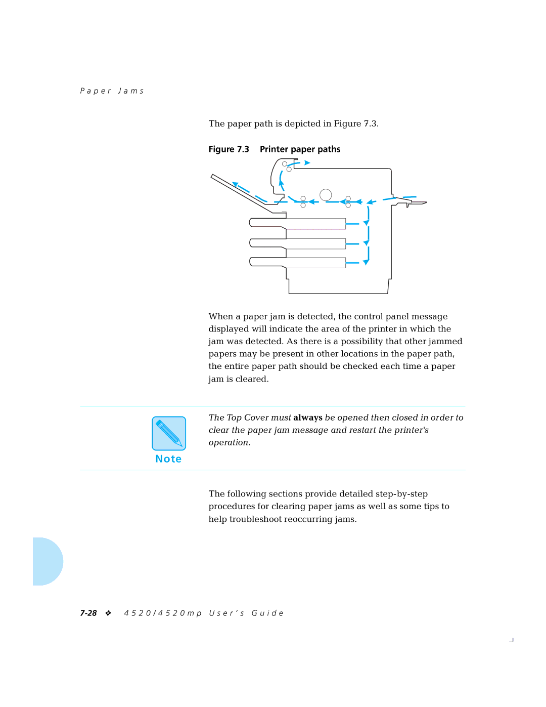 Xerox 4520mp manual Printer paper paths 