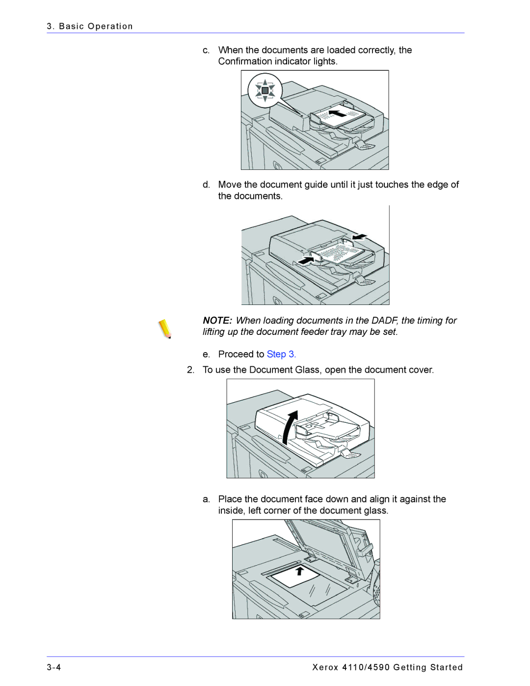 Xerox 4590, 4110 manual Basic Operation 