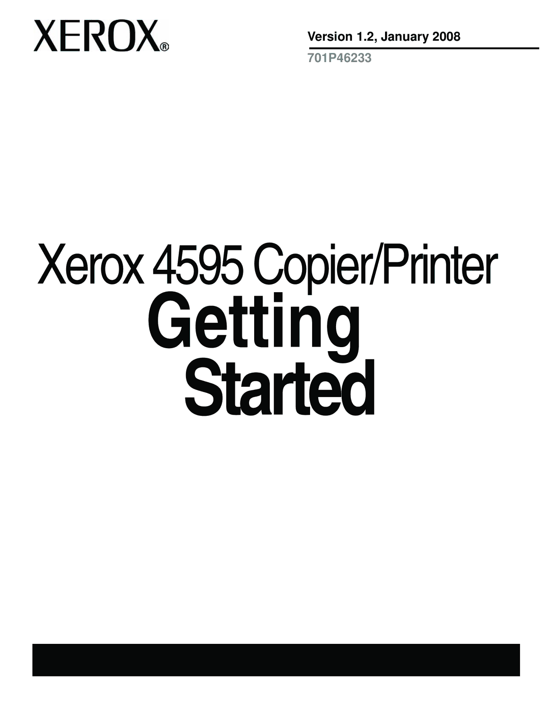 Xerox 4595 manual Started, Version 1.2, January 