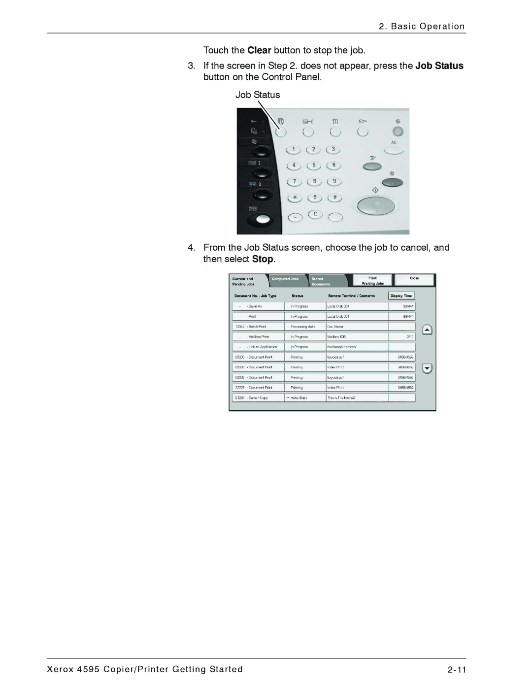 Xerox 4595 manual Basic Operation 