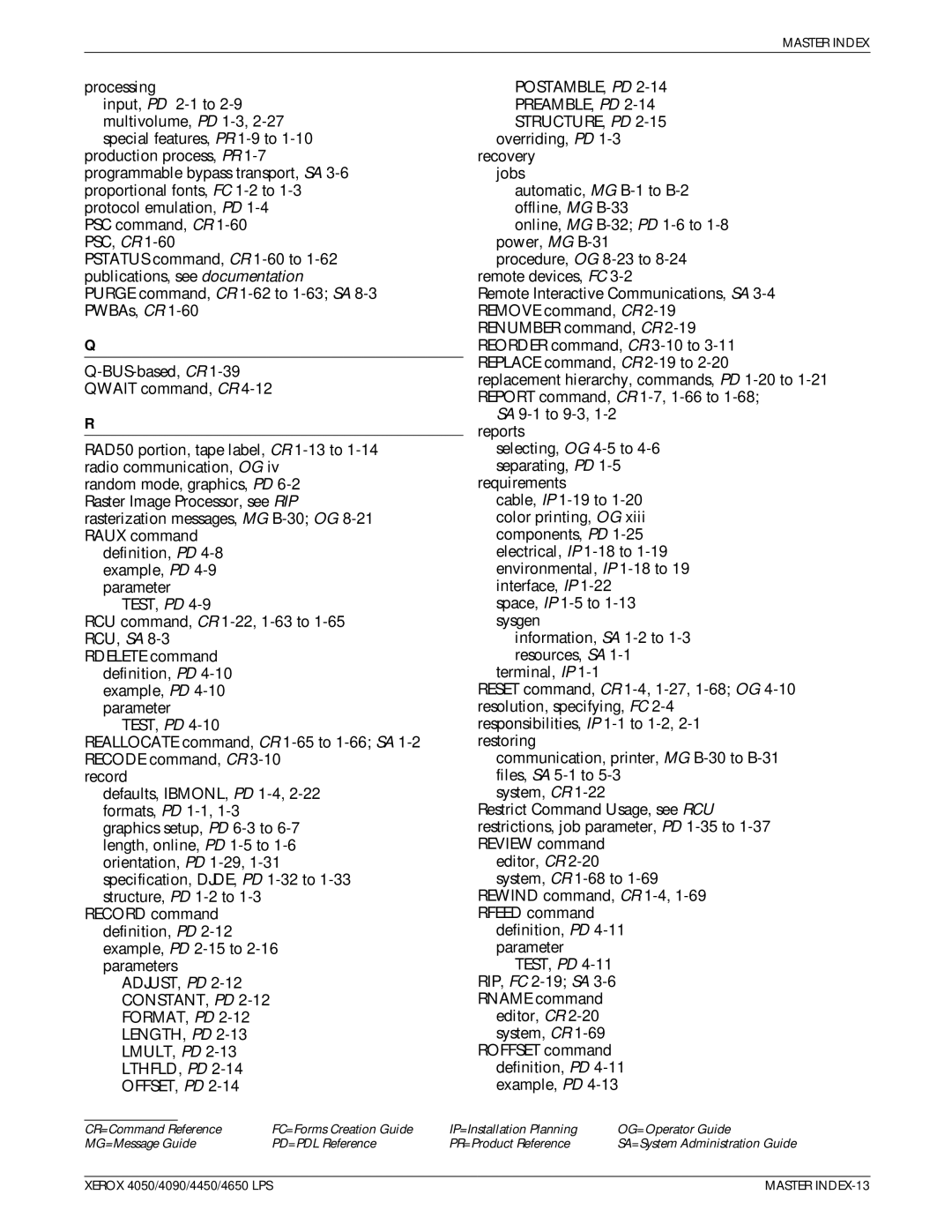 Xerox 4650 LPS manual Definition, PD 4-11 example, PD 