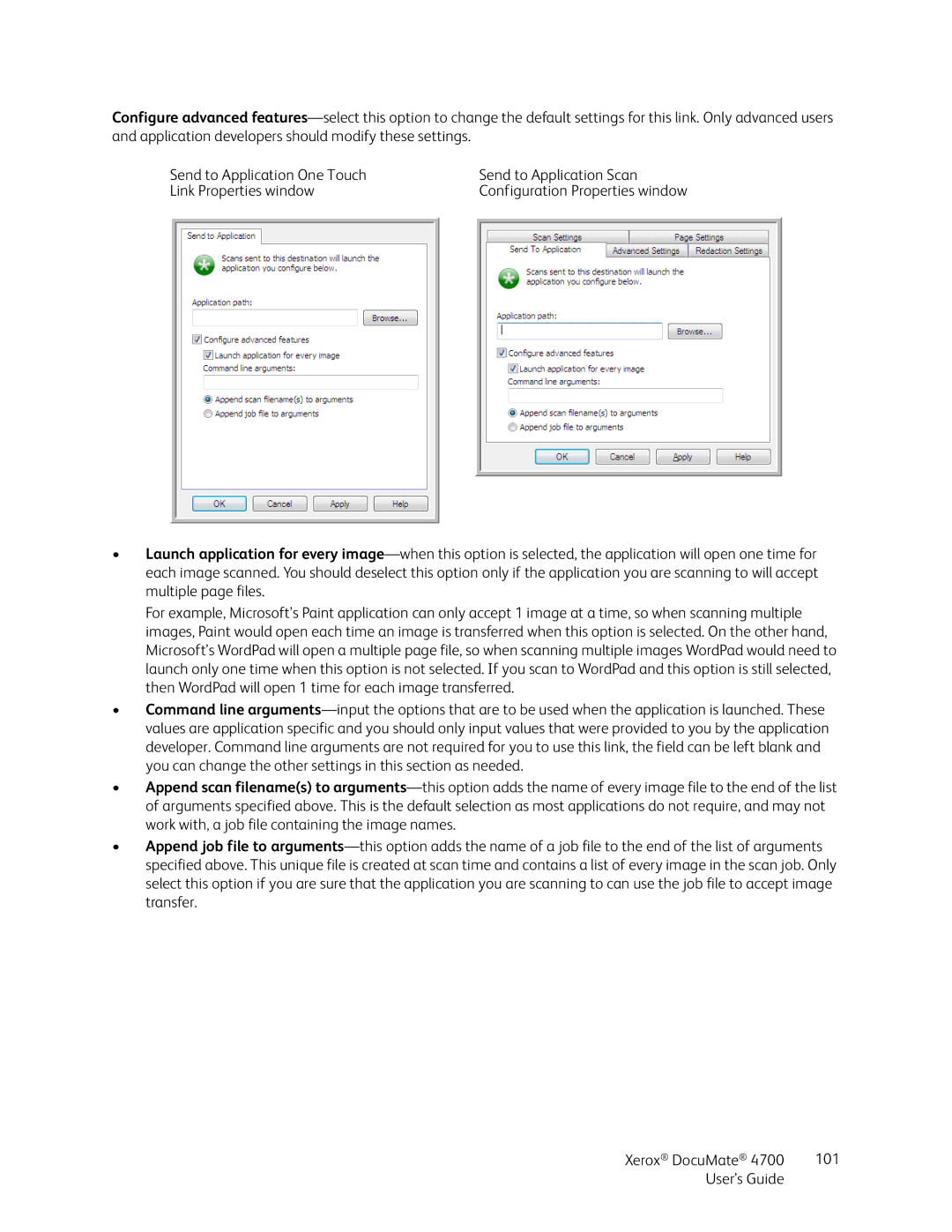 Xerox 4700 manual Configuration Properties window 