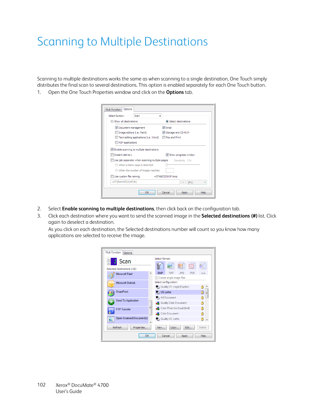 Xerox 4700 manual Scanning to Multiple Destinations 