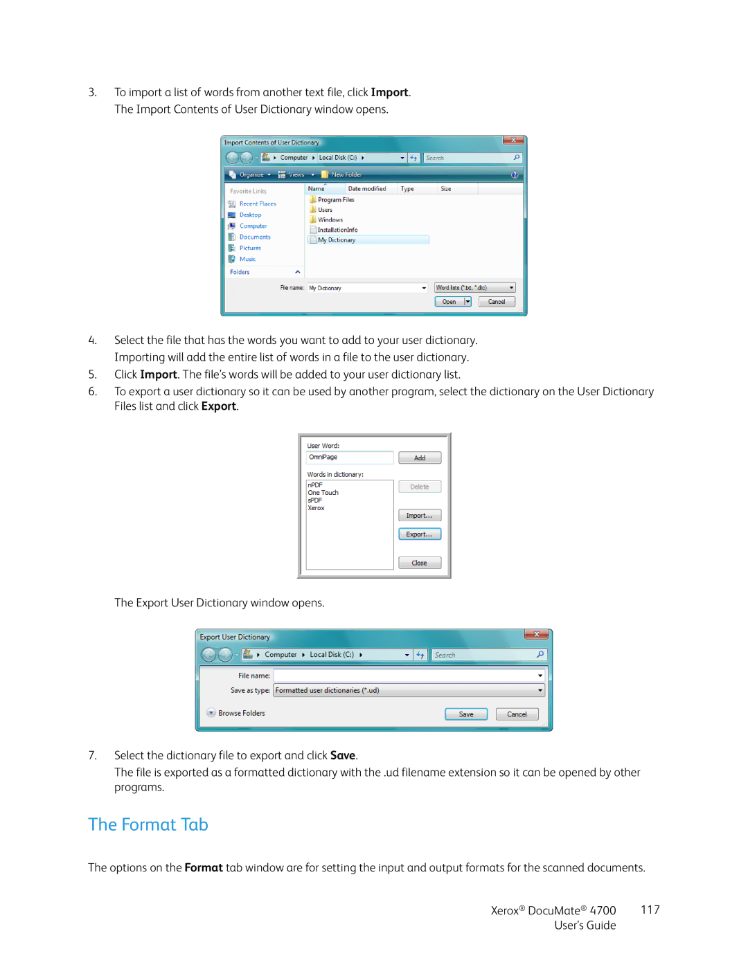 Xerox 4700 manual Format Tab 