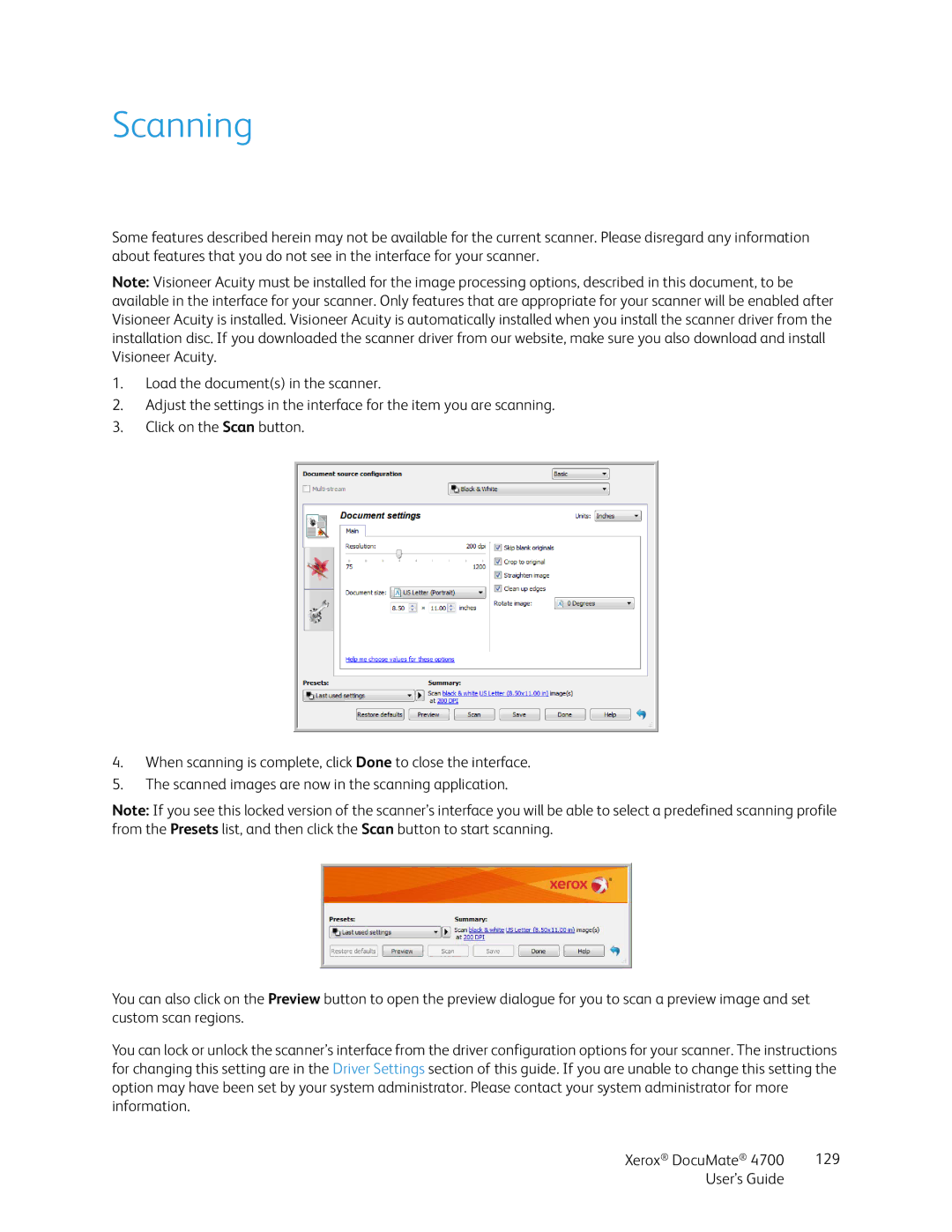 Xerox 4700 manual Scanning 