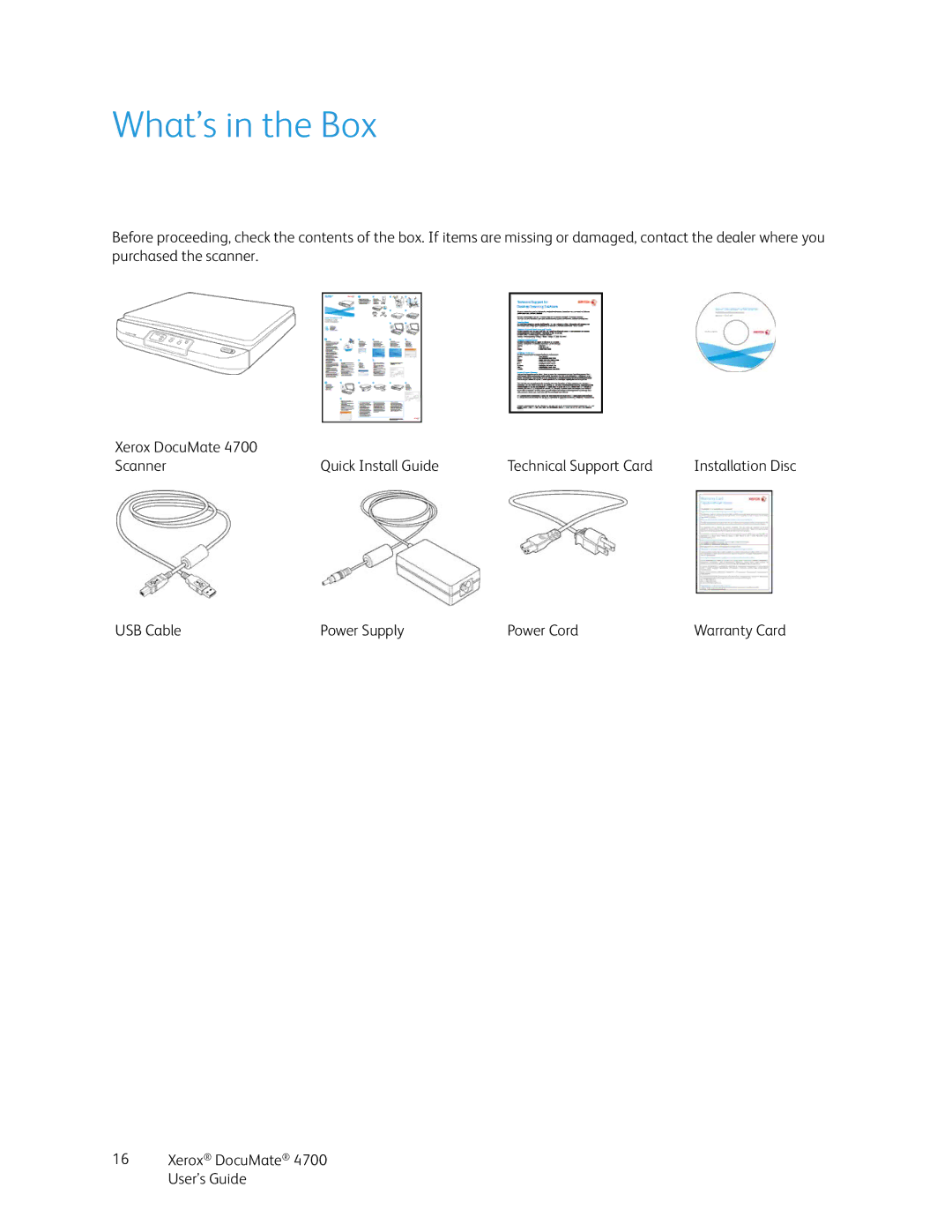 Xerox 4700 manual What’s in the Box 