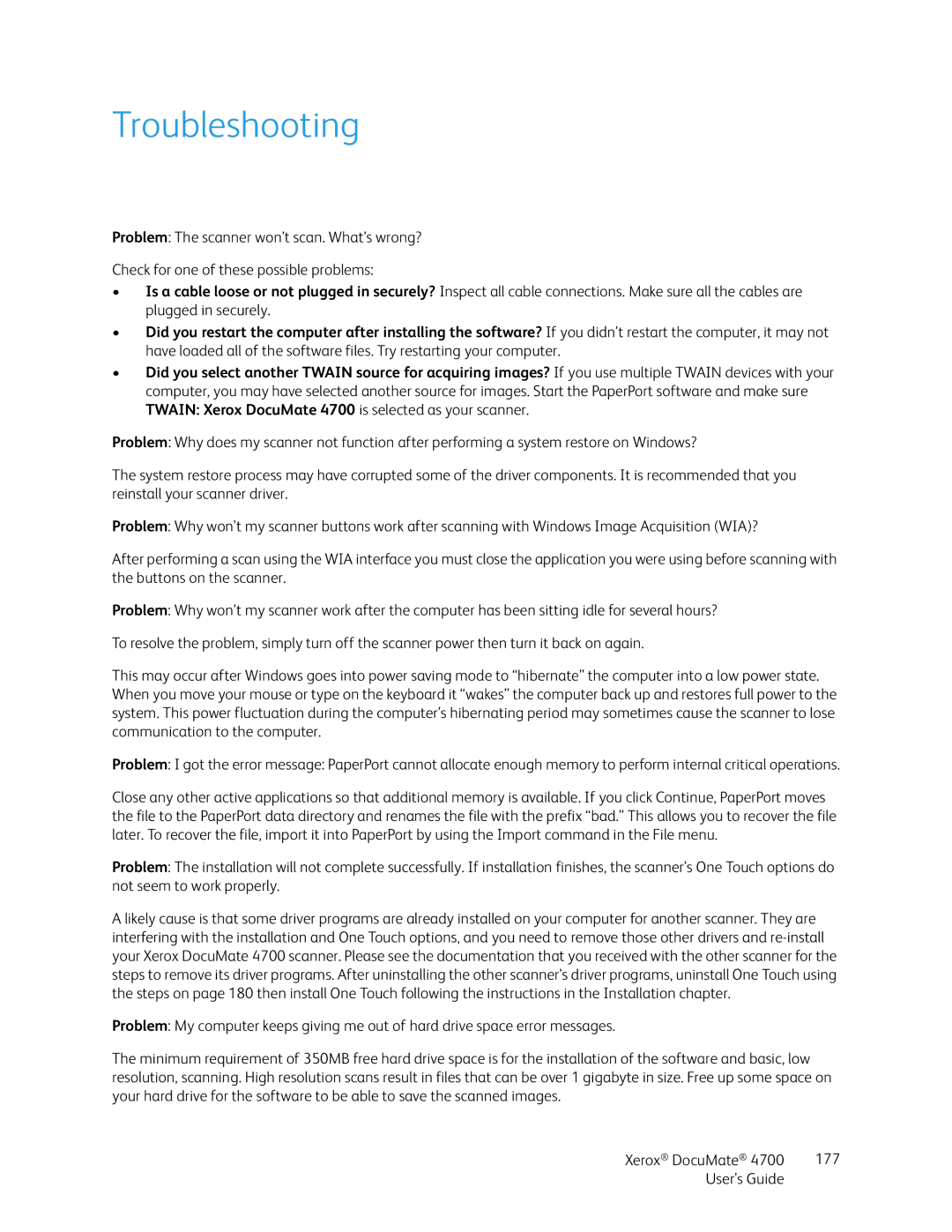 Xerox 4700 manual Troubleshooting 