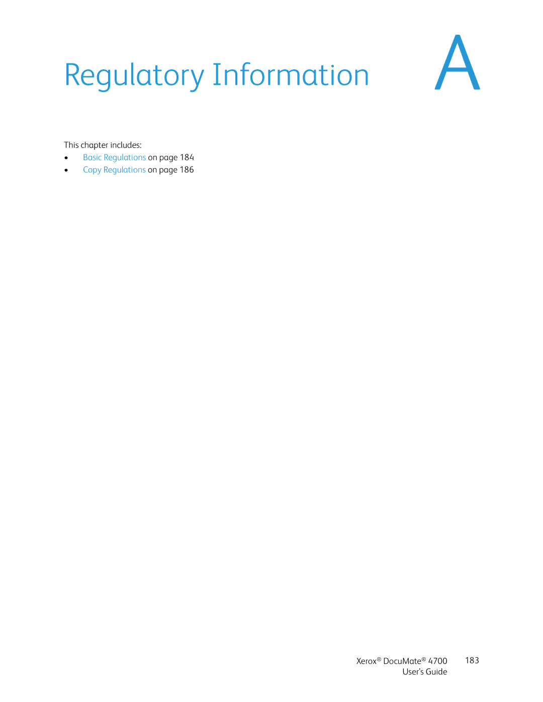 Xerox 4700 manual Regulatory Information 