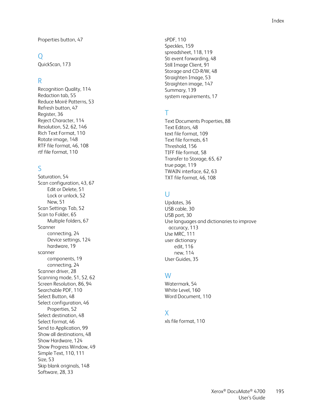 Xerox 4700 manual Scan Settings Tab, 52 Scan to Folder 