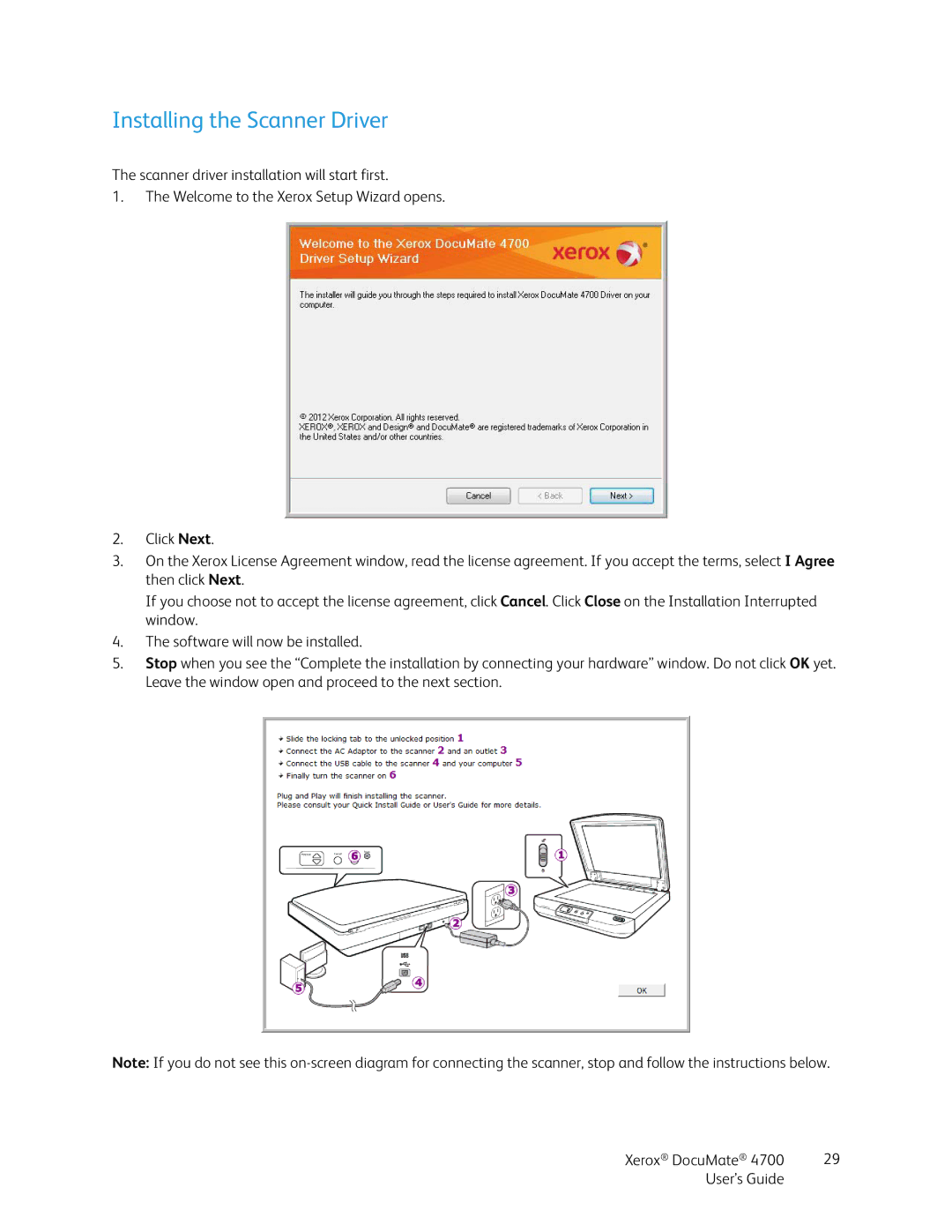 Xerox 4700 manual Installing the Scanner Driver 