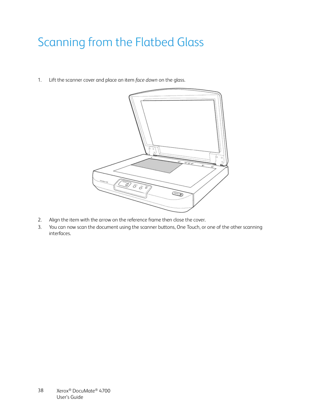 Xerox 4700 manual Scanning from the Flatbed Glass 