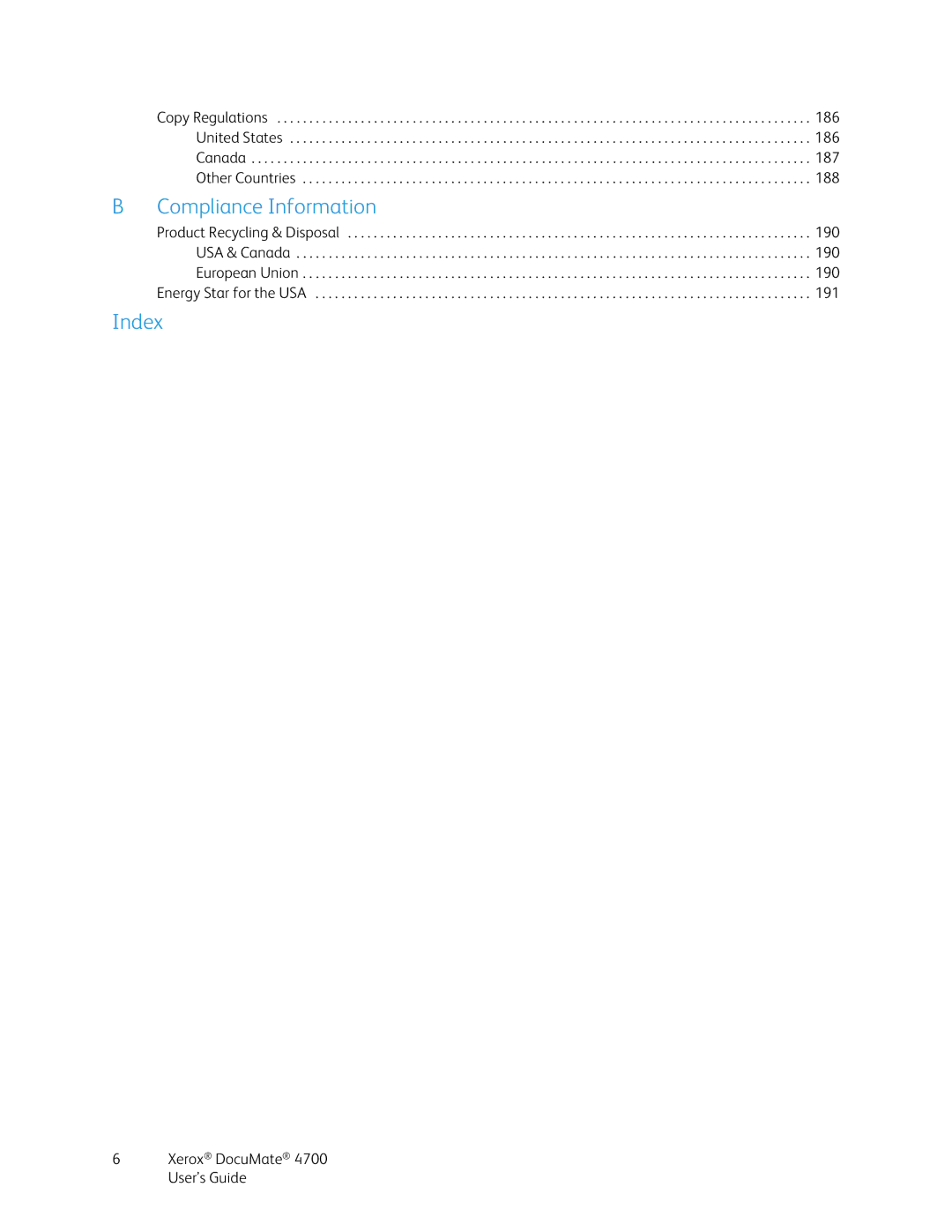 Xerox 4700 manual Compliance Information 