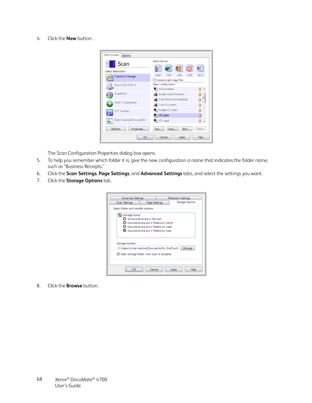 Xerox 4700 manual Click the Storage Options tab 