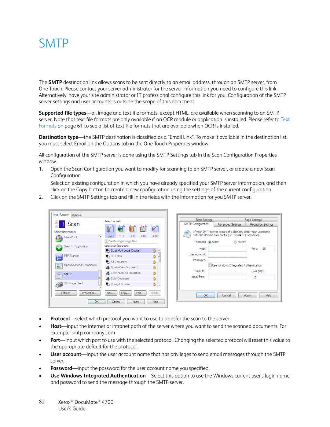 Xerox 4700 manual Smtp 