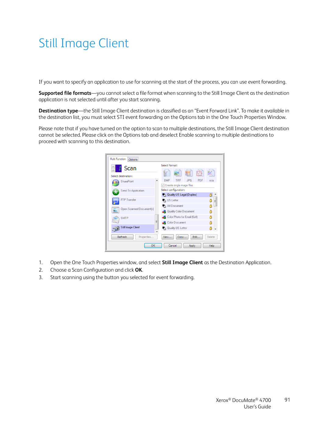 Xerox 4700 manual Still Image Client 