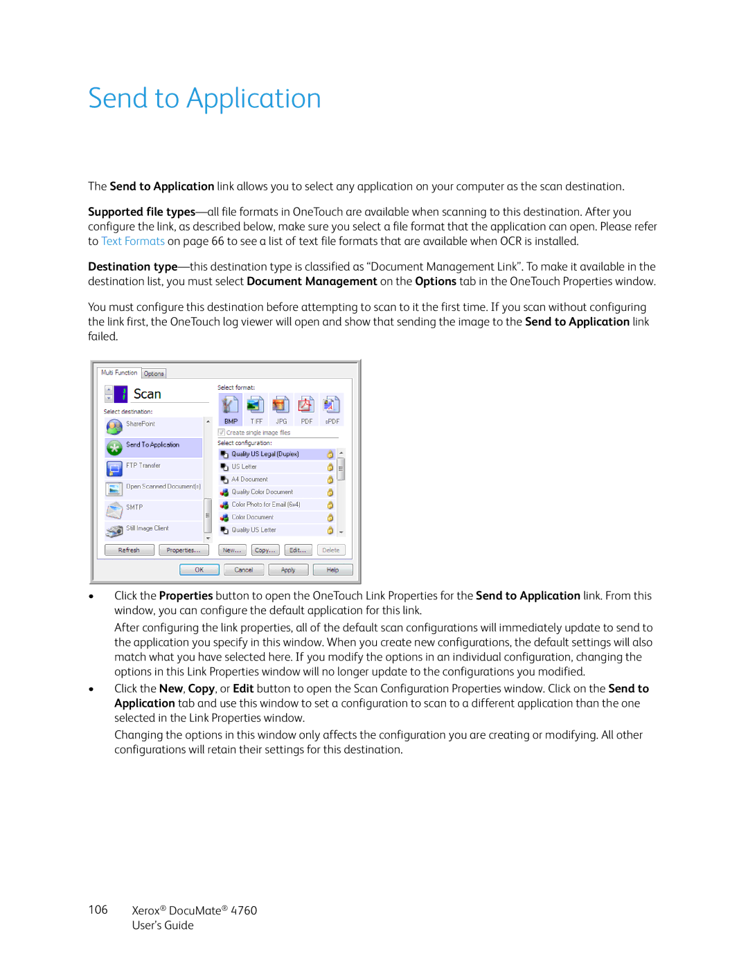 Xerox 4760 manual Send to Application 