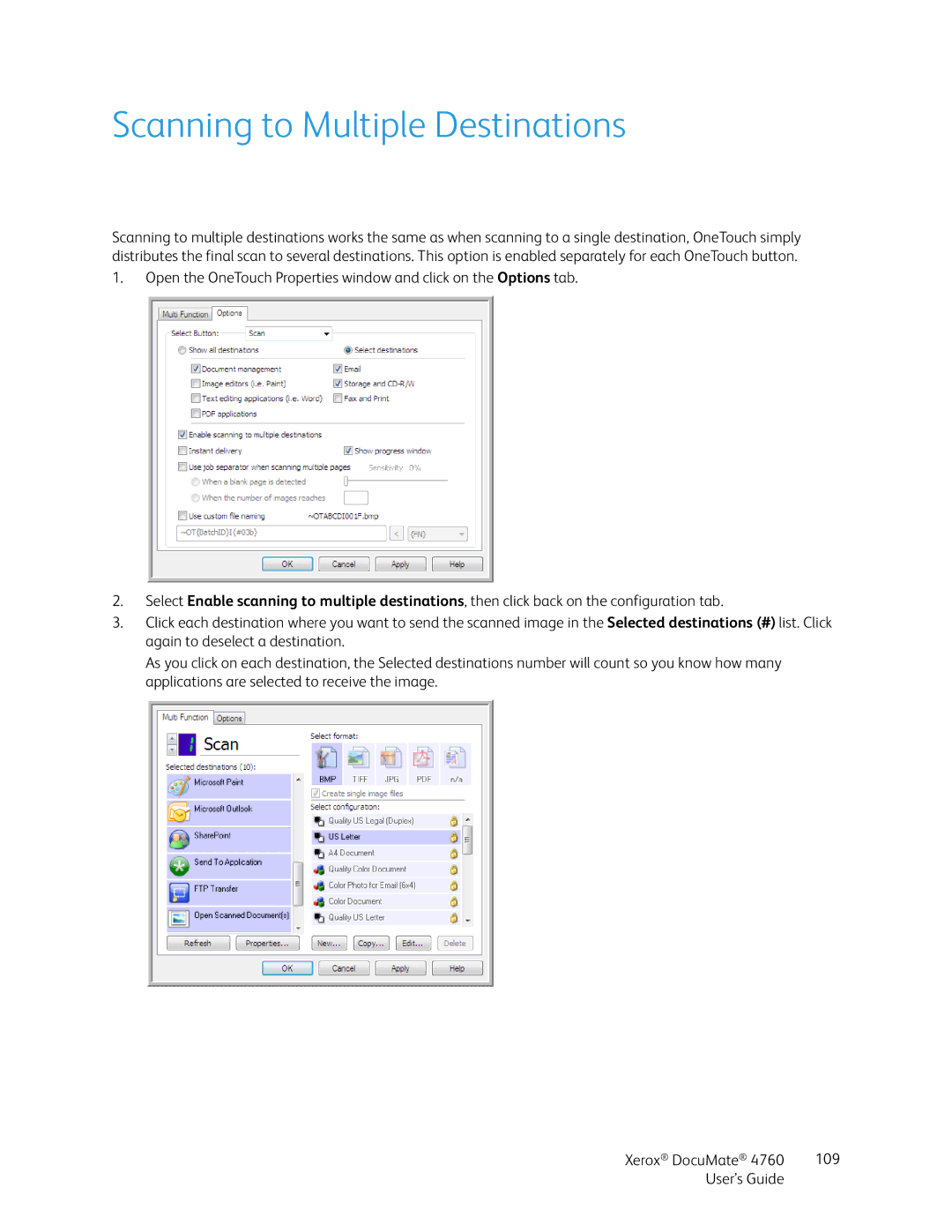 Xerox 4760 manual Scanning to Multiple Destinations 