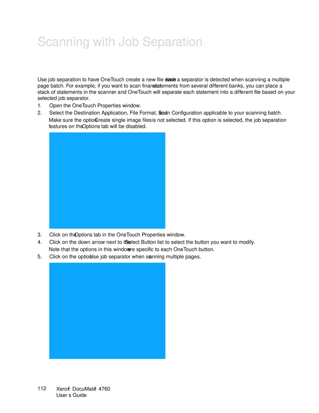 Xerox 4760 manual Scanning with Job Separation 