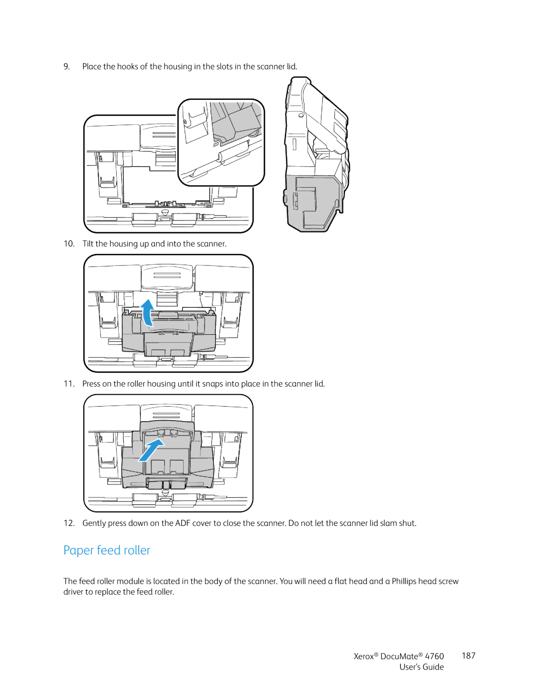 Xerox 4760 manual Paper feed roller 