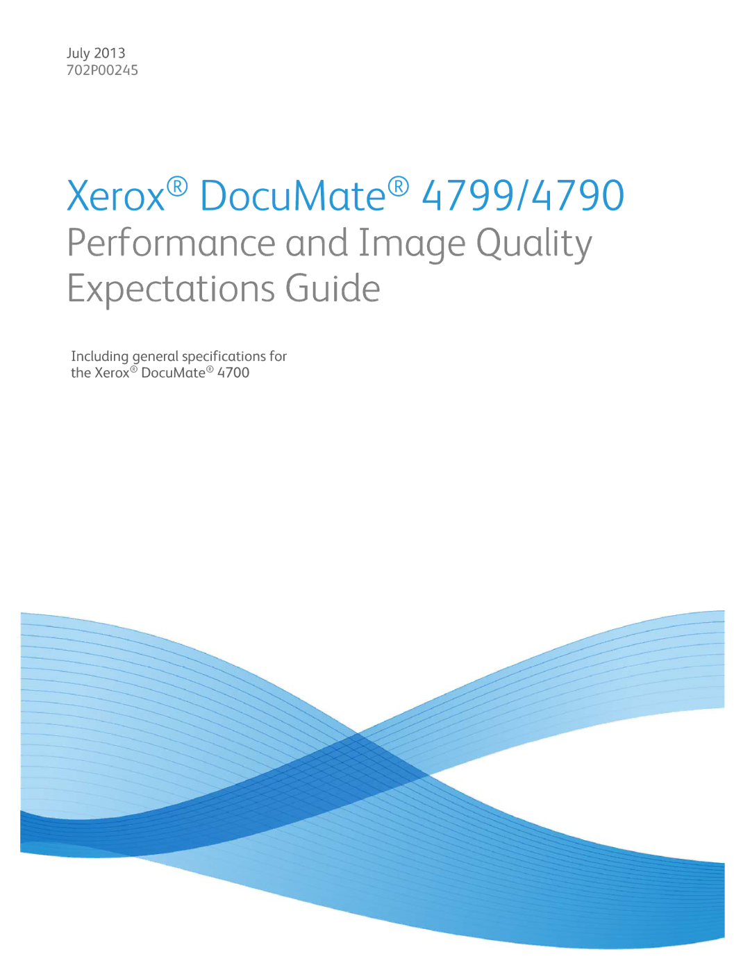 Xerox specifications Xerox DocuMate 4799/4790, Performance and Image Quality Expectations Guide 