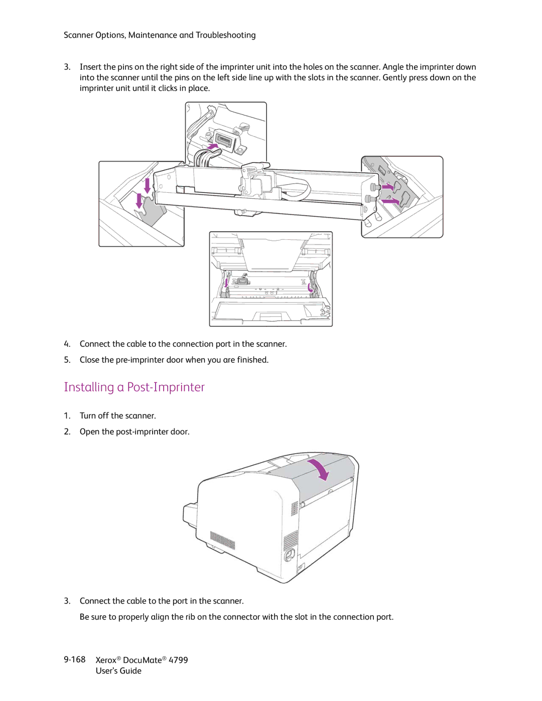 Xerox 4799 manual Installing a Post-Imprinter 