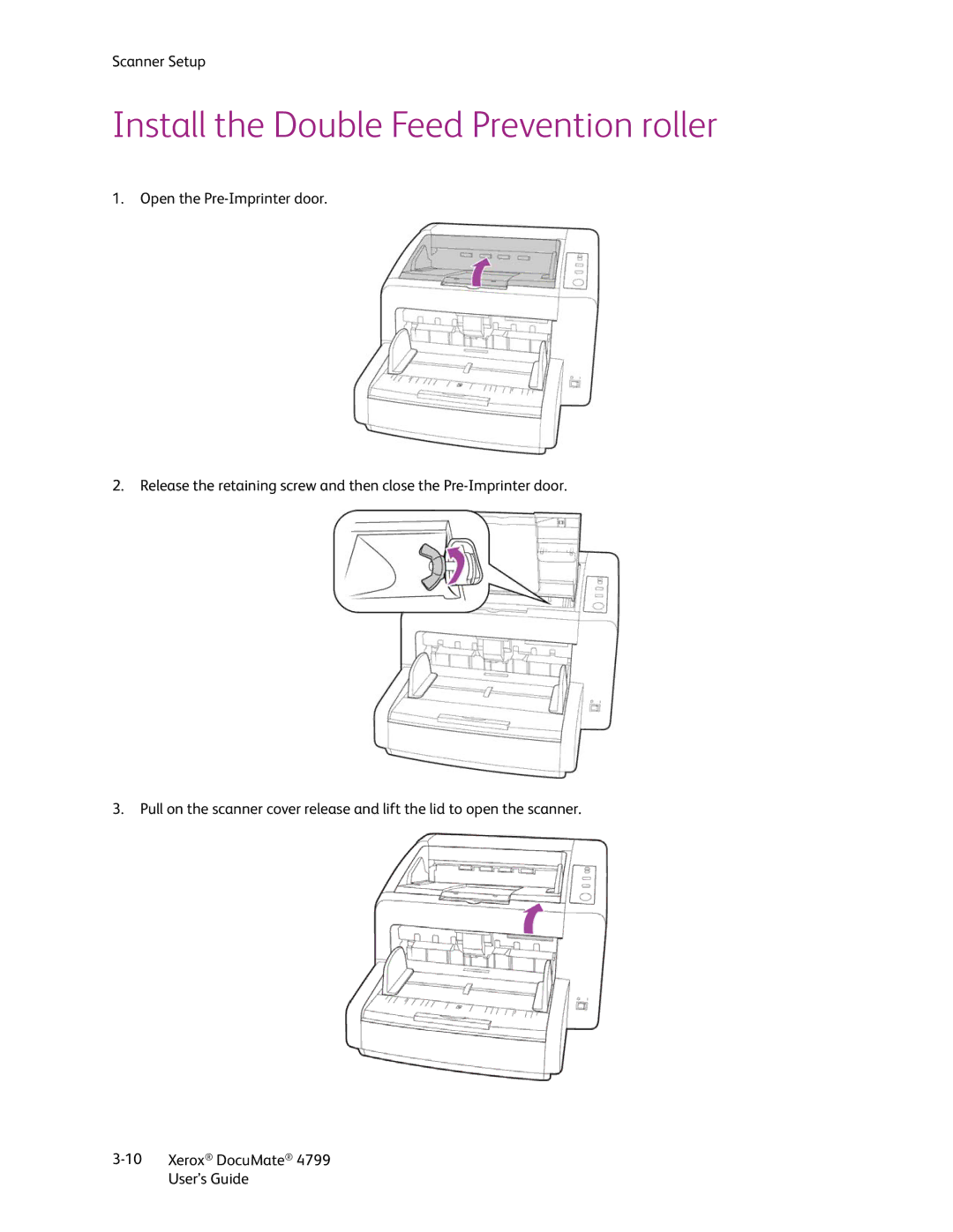 Xerox 4799 manual Install the Double Feed Prevention roller 