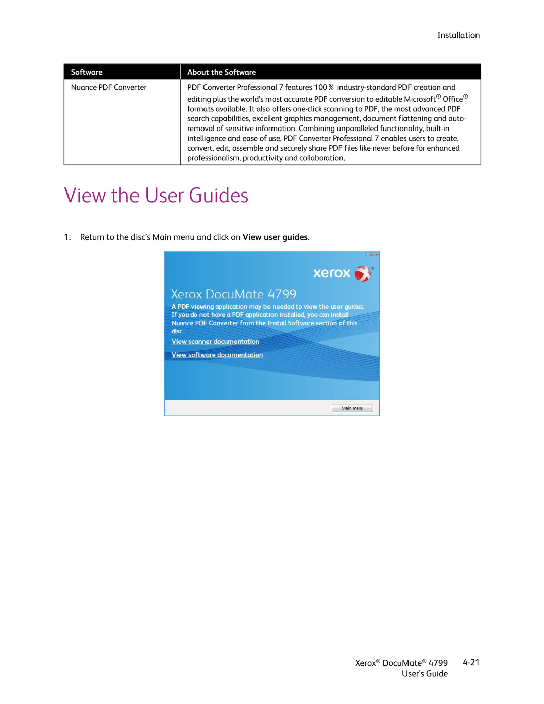 Xerox 4799 manual View the User Guides 