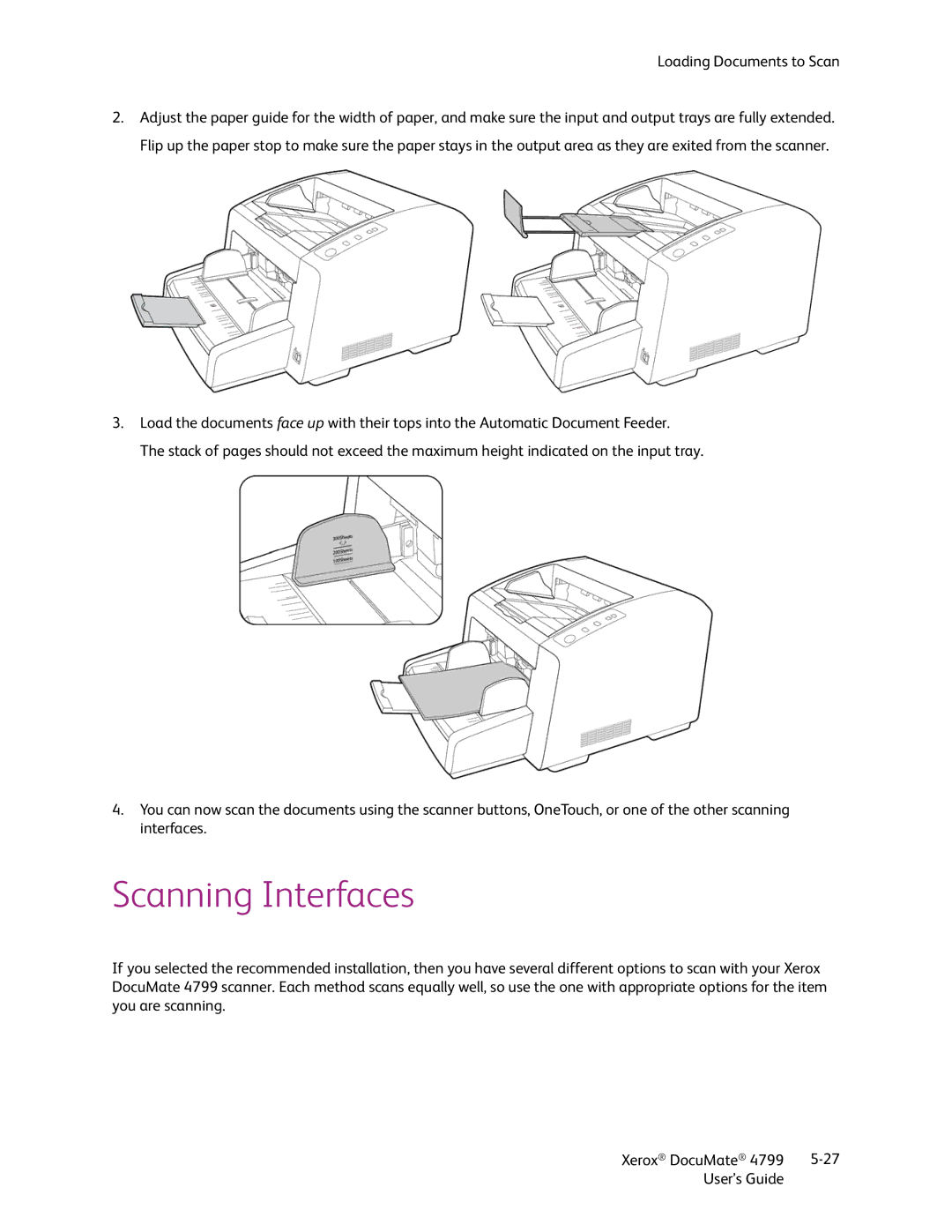 Xerox 4799 manual Scanning Interfaces 