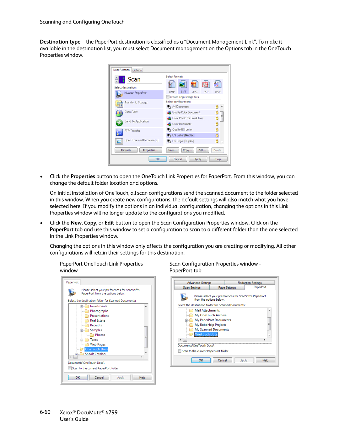 Xerox 4799 manual Window PaperPort tab Xerox DocuMate User’s Guide 