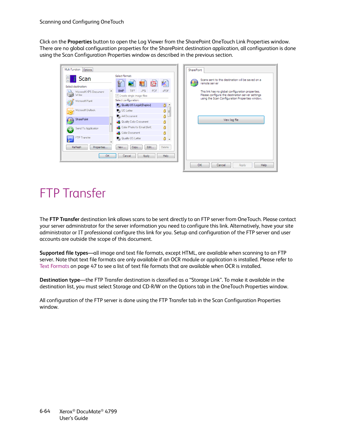 Xerox 4799 manual FTP Transfer 