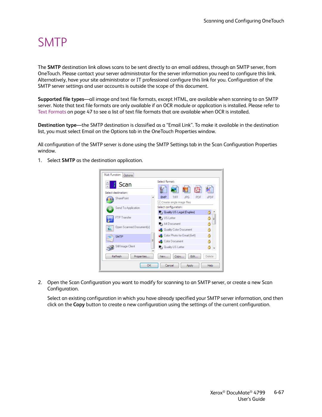 Xerox 4799 manual Smtp 